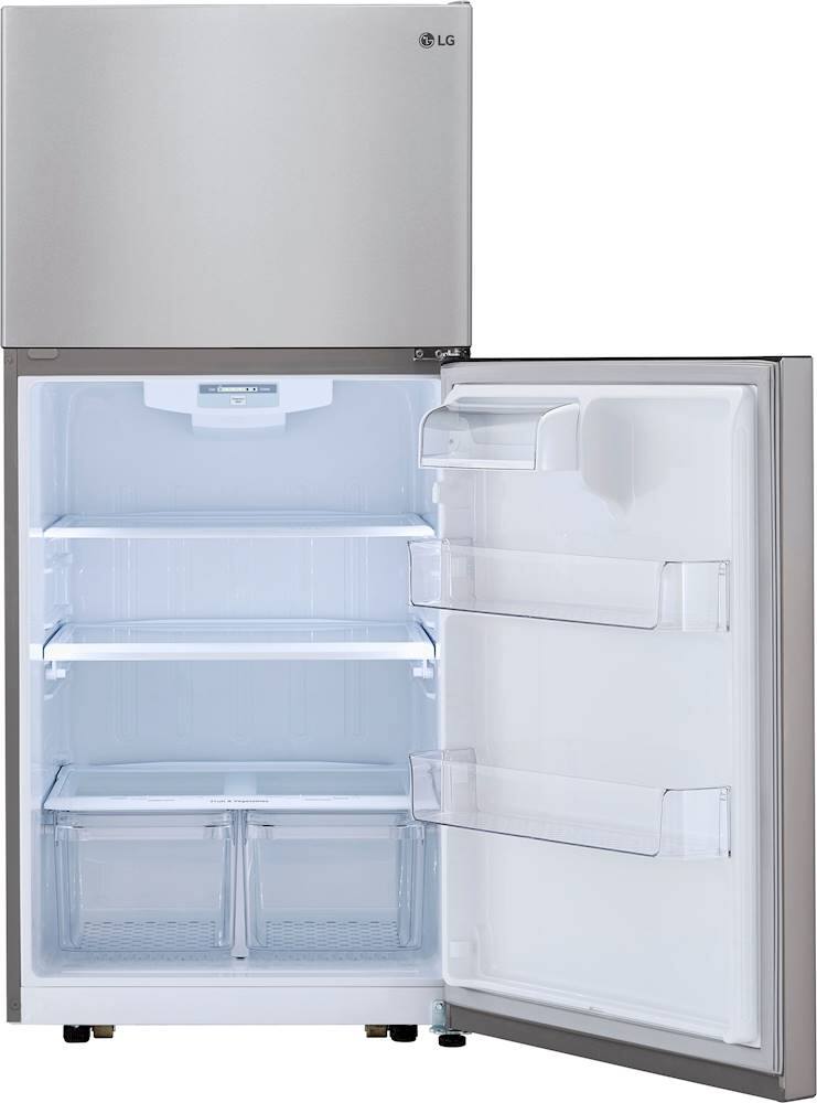 Alt View 14. LG - 20.2 Cu. Ft. Top-Freezer Refrigerator - Stainless steel.