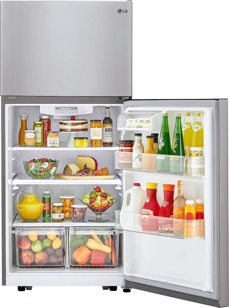 Alt View 15. LG - 20.2 Cu. Ft. Top-Freezer Refrigerator - Stainless steel.