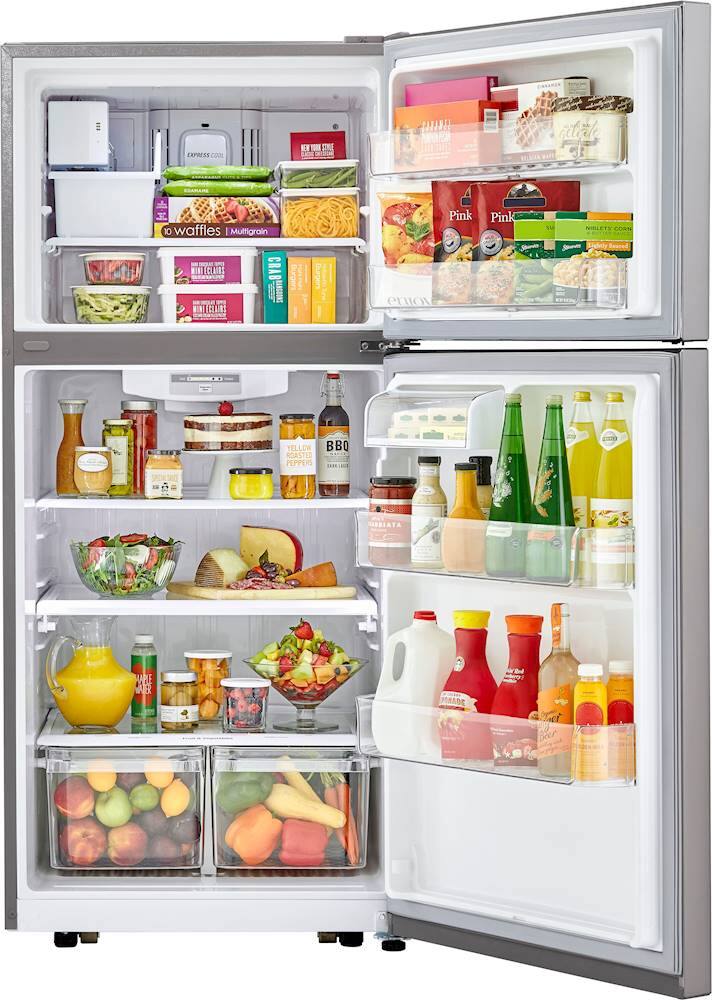 Alt View 16. LG - 20.2 Cu. Ft. Top-Freezer Refrigerator - Stainless steel.