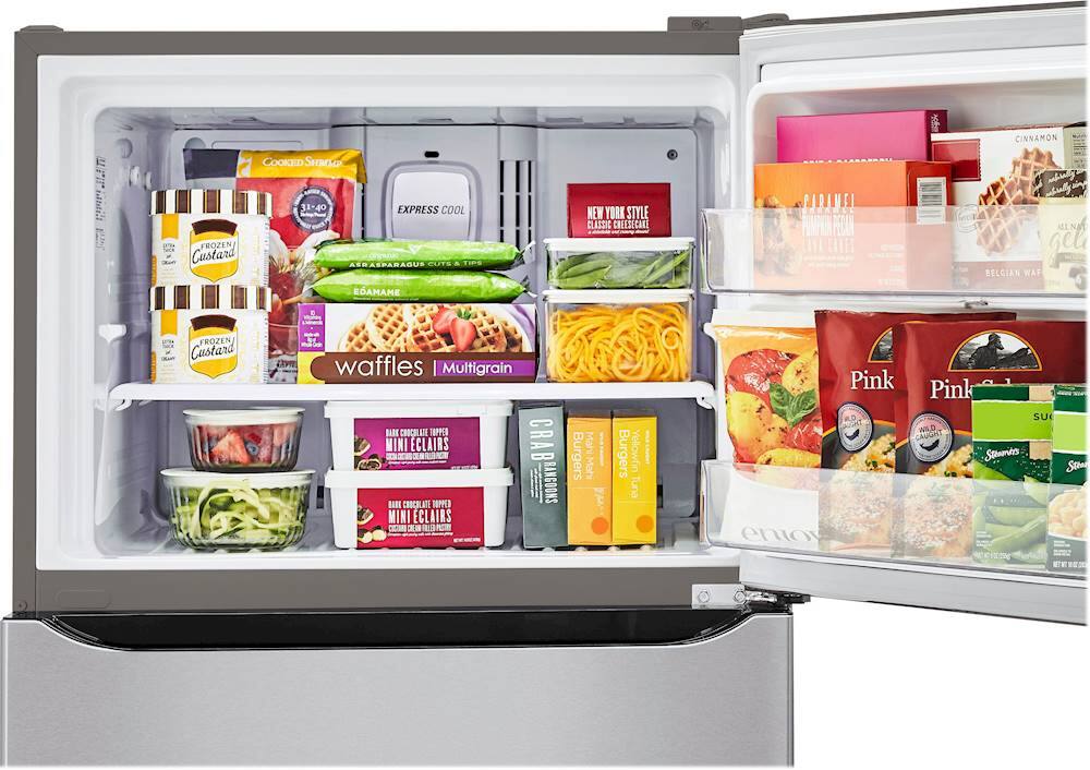 Alt View 21. LG - 20.2 Cu. Ft. Top-Freezer Refrigerator - Stainless steel.