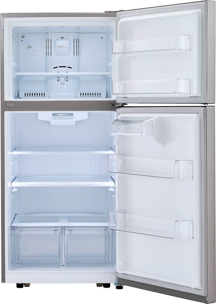 Alt View 5. LG - 20.2 Cu. Ft. Top-Freezer Refrigerator - Stainless steel.