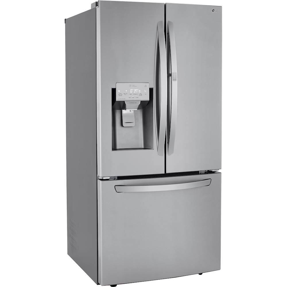 Angle. LG - 24.5 Cu. Ft. French Door-in-Door Refrigerator - Stainless steel.