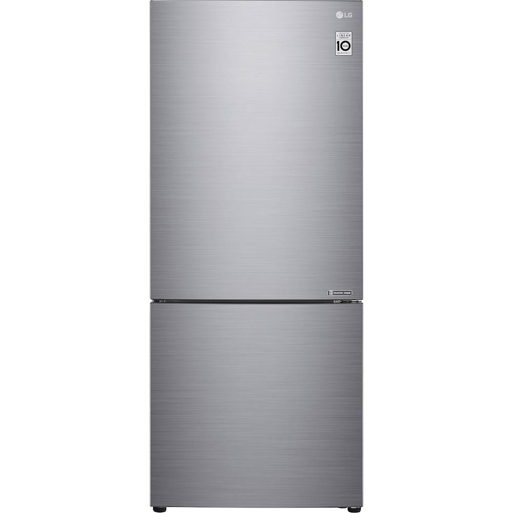 LG – 14.7 Cu. Ft. Bottom-Freezer Smart Refrigerator with Smart Cooling – Platinum Silver