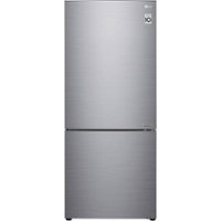 LG - 14.7 Cu. Ft. Bottom-Freezer Smart Refrigerator with Smart Cooling - Platinum Silver - Front_Zoom