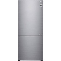 LG - 14.7 Cu. Ft. Bottom-Freezer Smart Refrigerator with Smart Cooling - Platinum Silver - Front_Zoom