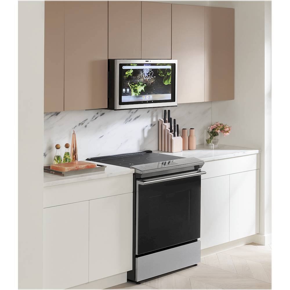 Alt View 31. Café - 5.3 Cu. Ft. Slide-In Electric Induction True Convection Range with Self-Steam Cleaning and In-Oven Camera - Platinum Glass.