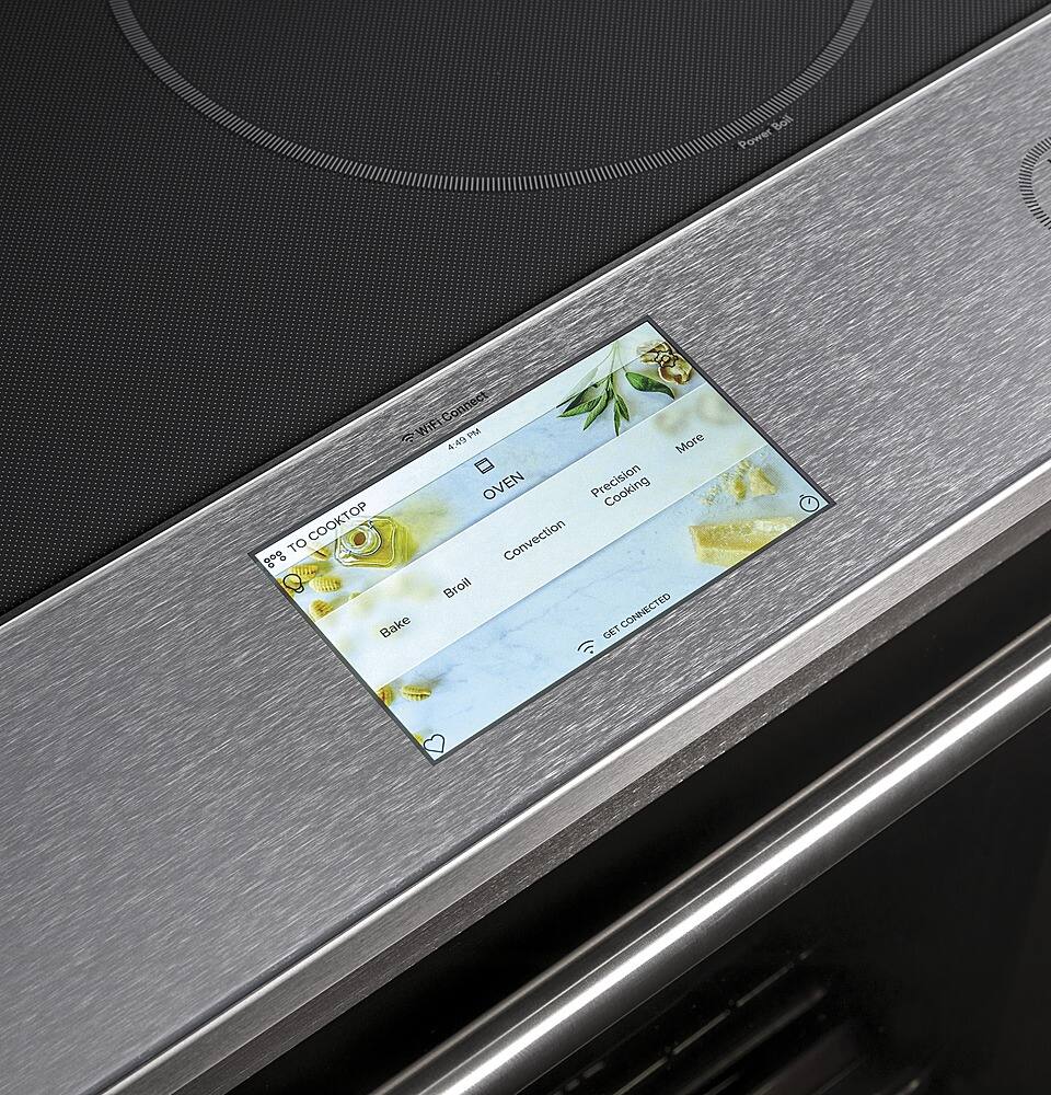 Alt View 13. Café - 5.3 Cu. Ft. Slide-In Electric Induction True Convection Range with Self-Steam Cleaning and In-Oven Camera - Platinum Glass.