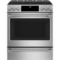 Café - 5.7 Cu. Ft. Slide-In Electric Induction True Convection Range with Steam Cleaning and In-Oven Camera, Customizable - Stainless Steel - Front_Zoom