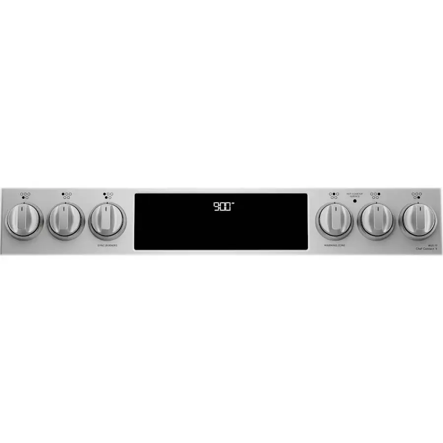 Alt View 13. Café - 5.7 Cu. Ft. Slide-In Electric Induction True Convection Range with Steam Cleaning and In-Oven Camera, Customizable - Stainless Steel.