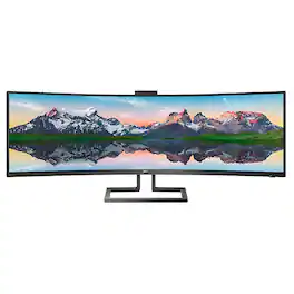Philips - Brilliance 48.8 LCD Curved Monitor (DisplayPort USB, HDMI) - Textured Black