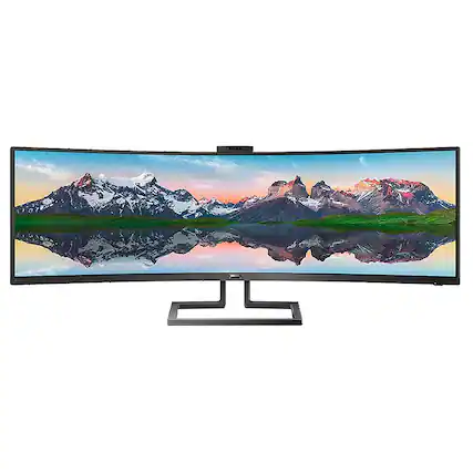 Front. Philips - Brilliance 48.8 LCD Curved Monitor (DisplayPort USB, HDMI) - Textured Black.