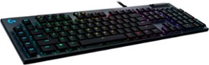 Logitech - G815 LIGHTSYNC Full-size Wired Mechanical GL Clicky Switch Gaming Keyboard with RGB Backlighting - Carbon - Front_Zoom