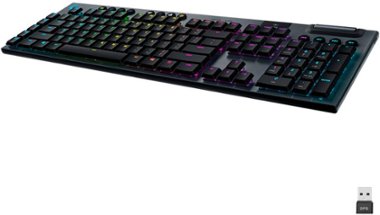 Logitech - G915 LIGHTSPEED Full-size Wireless Mechanical GL Linear Switch Gaming Keyboard with RGB Backlighting - Black - Front_Zoom