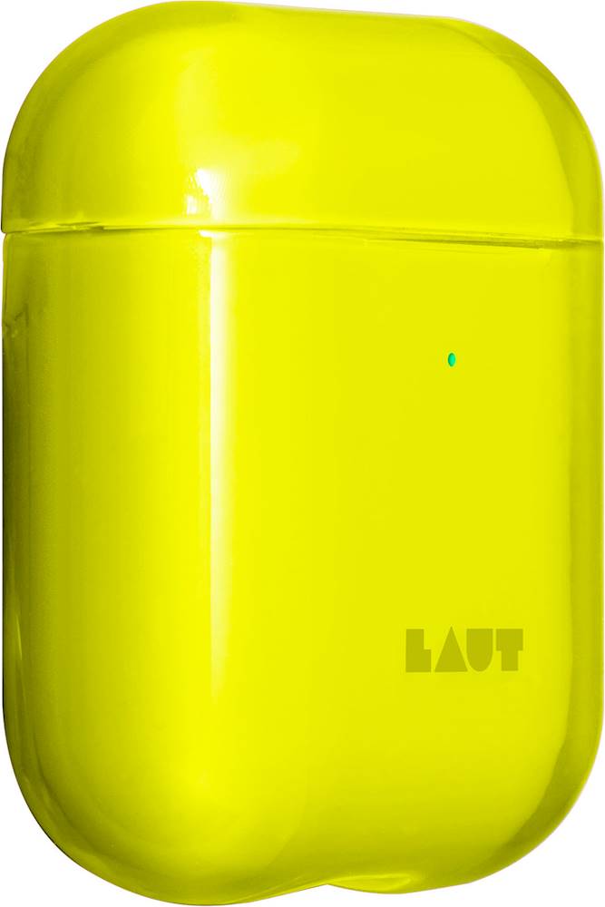 Angle View: LAUT - CRYSTAL-X Case for Apple AirPods - Acid Yellow