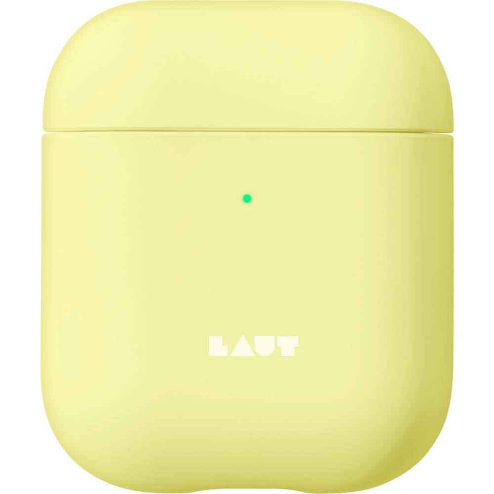 Front. LAUT - PASTELS Case for Apple AirPods - Yellow.