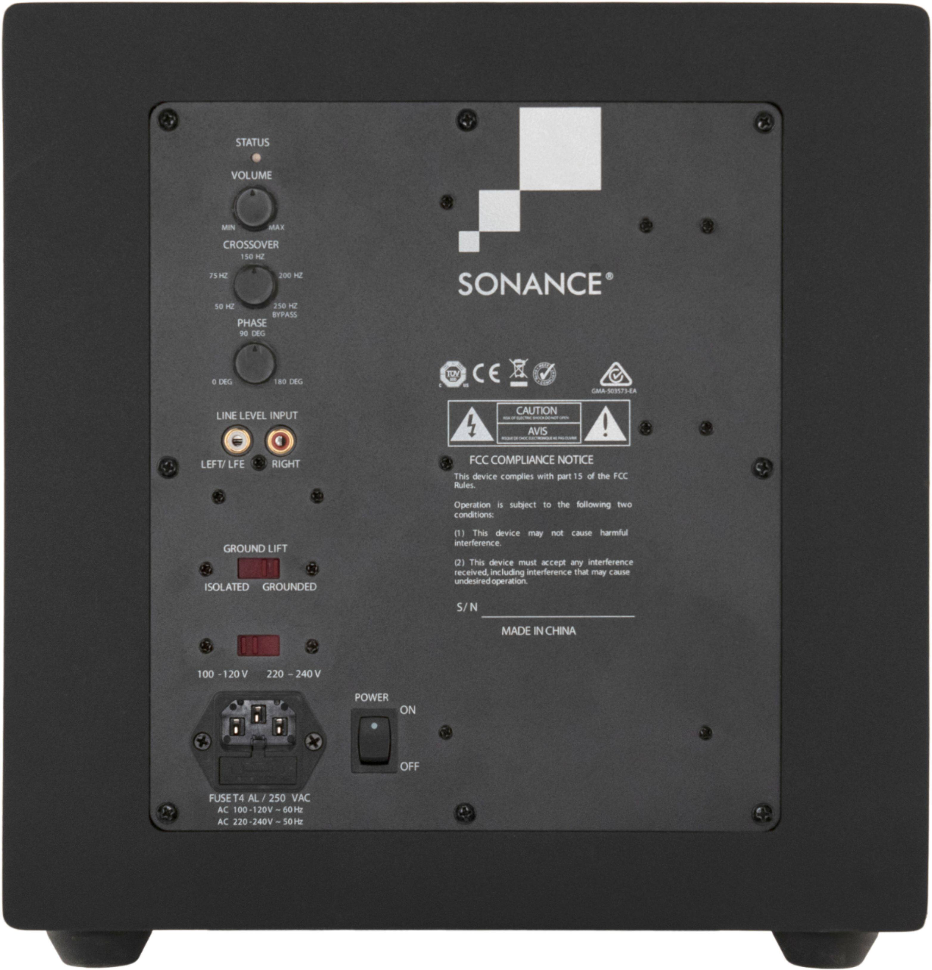 Back. Sonance - MS10SUB - Mag Series 10" 275W Powered Cabinet Subwoofer (Each) - Black.