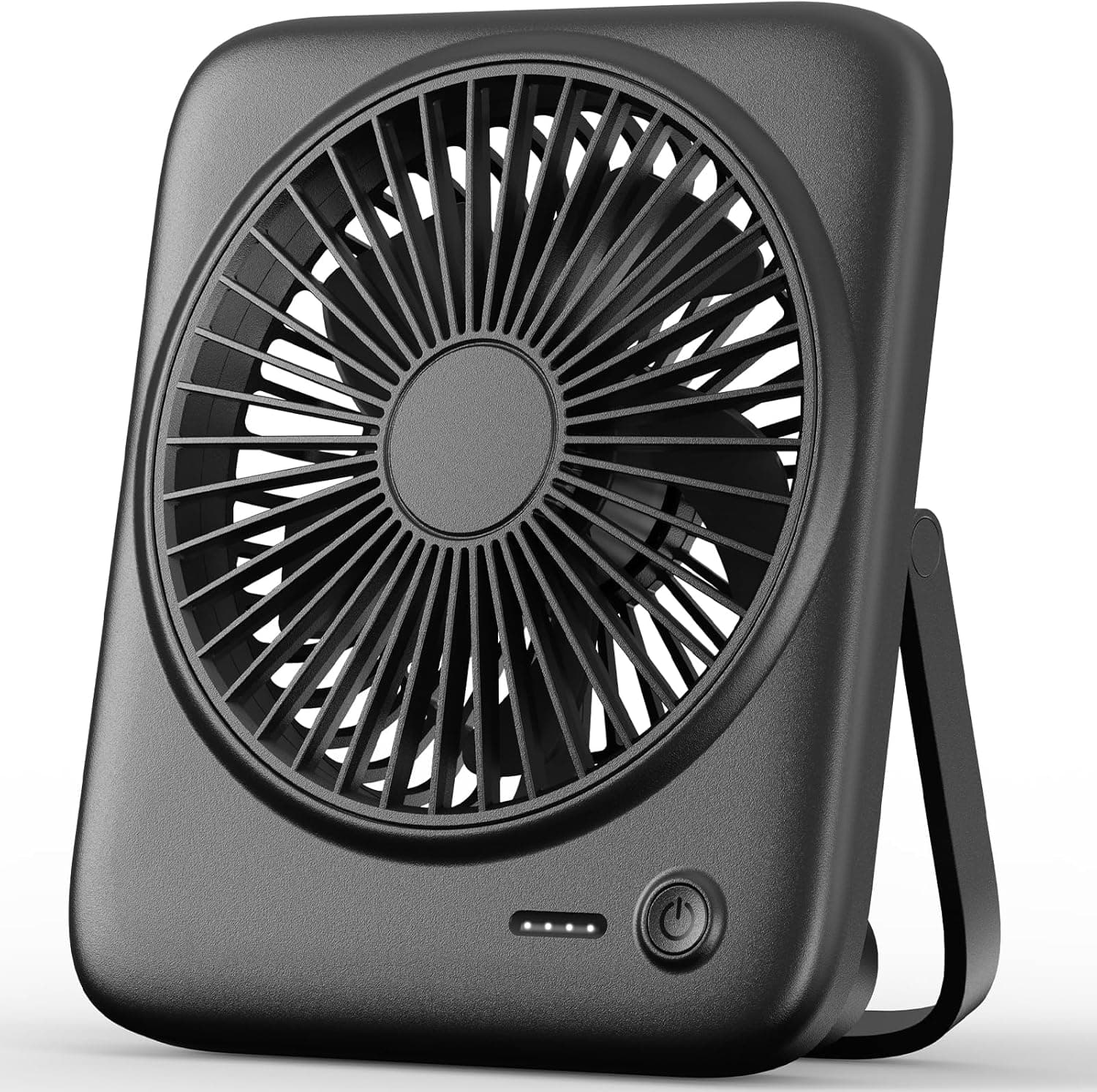 Front. FINEAK - 4000mAh 6.5 Inch Quiet Desk Fan - 4-Speed Rechargeable Black.