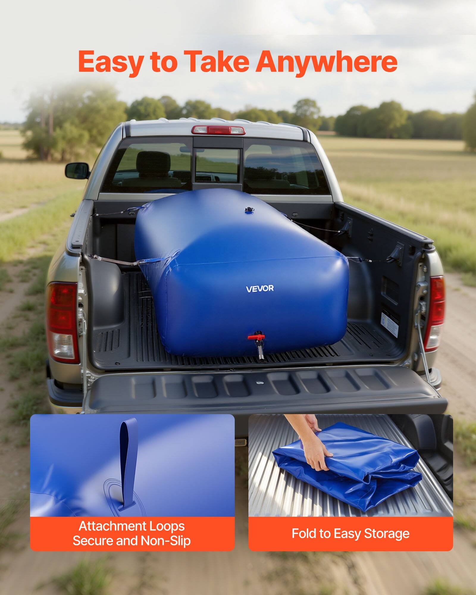 Easy to Take Anywhere

VEVOR Attachment Loops Secure and Non-Slip

Fold to Easy Storage