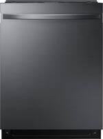 Samsung - StormWash 24" Top Control Built-In Dishwasher with Stainless Steel Tub, 3rd Rack, 42 dBA - Black stainless steel - Front_Standard