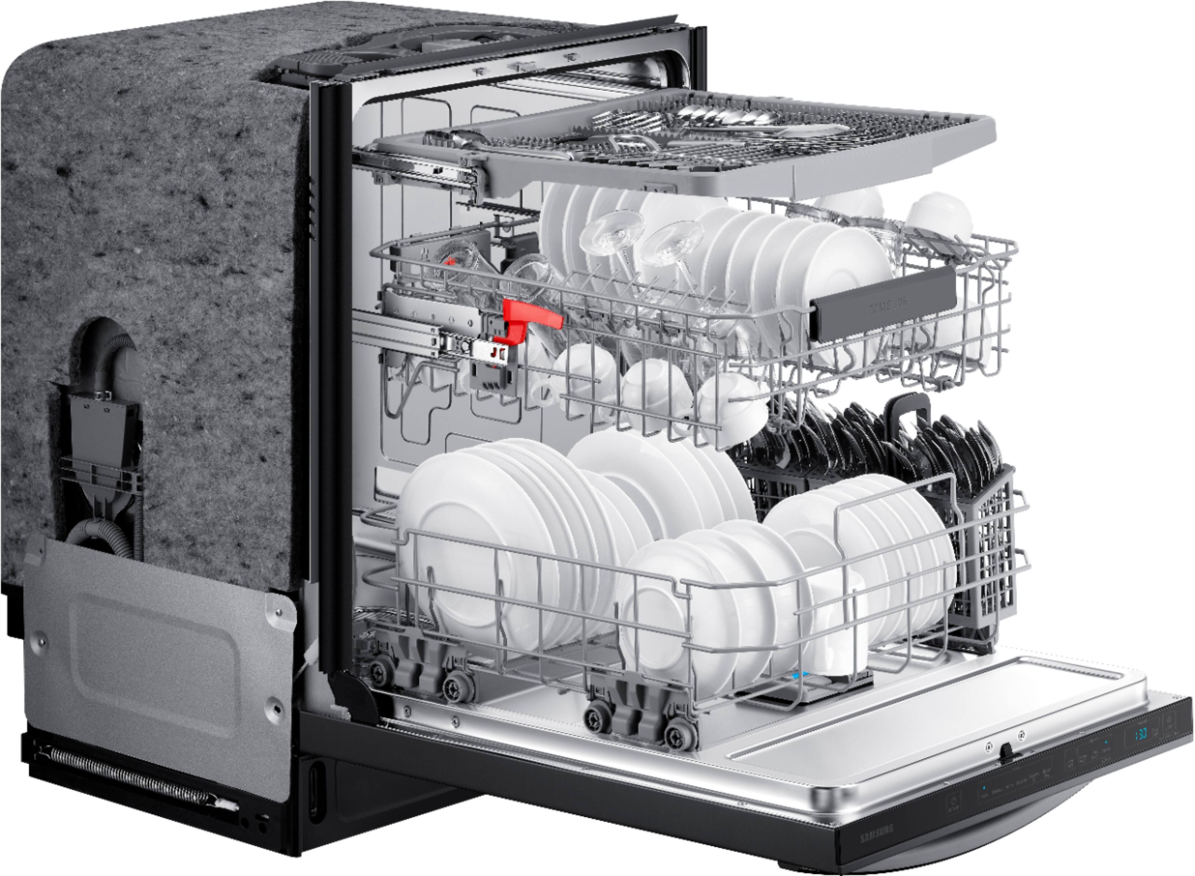 Alt View 14. Samsung - StormWash 24" Top Control Built-In Dishwasher with AutoRelease Dry, 3rd Rack, 42 dBA - Black Stainless Steel.
