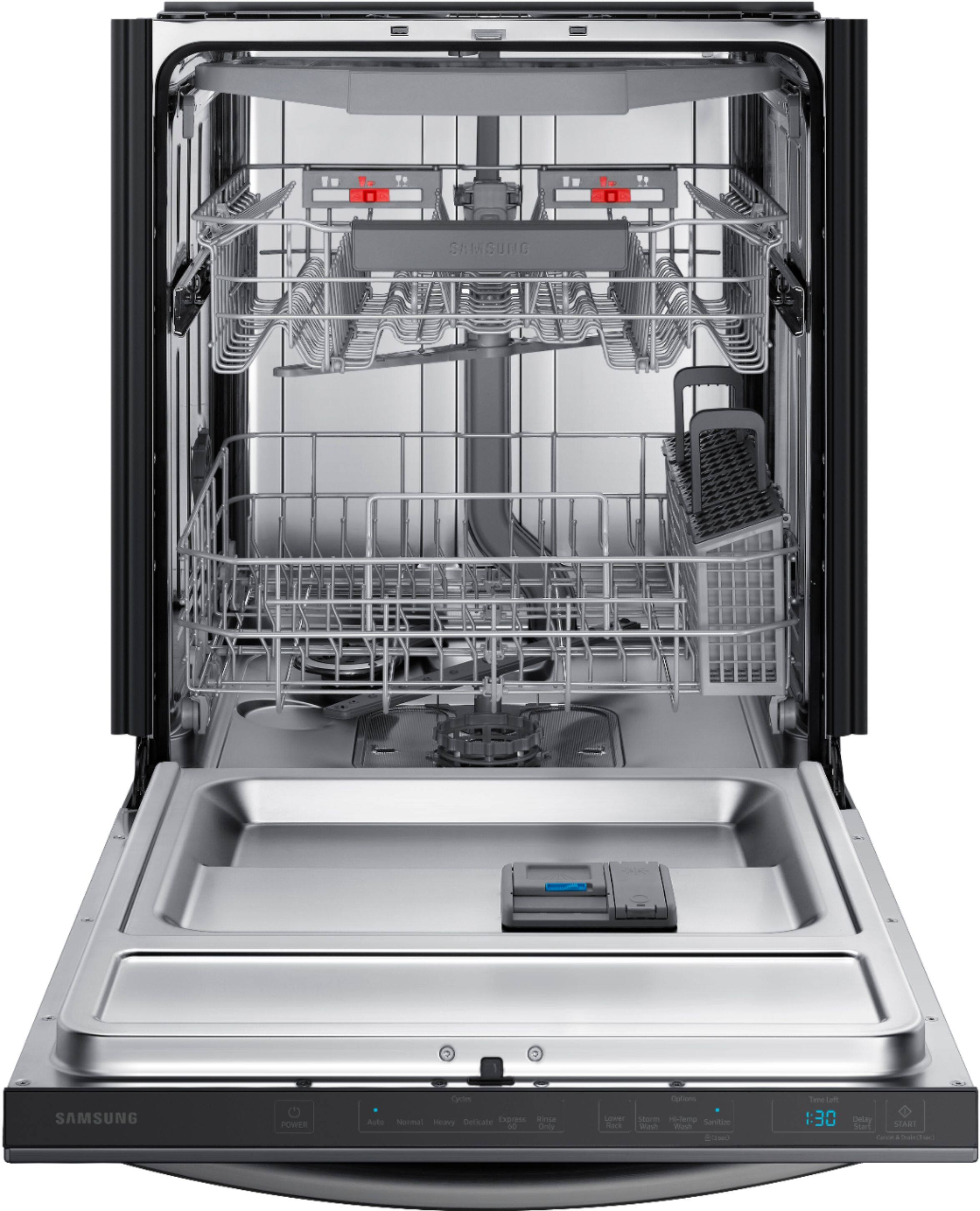Alt View 15. Samsung - StormWash 24" Top Control Built-In Dishwasher with AutoRelease Dry, 3rd Rack, 42 dBA - Black Stainless Steel.