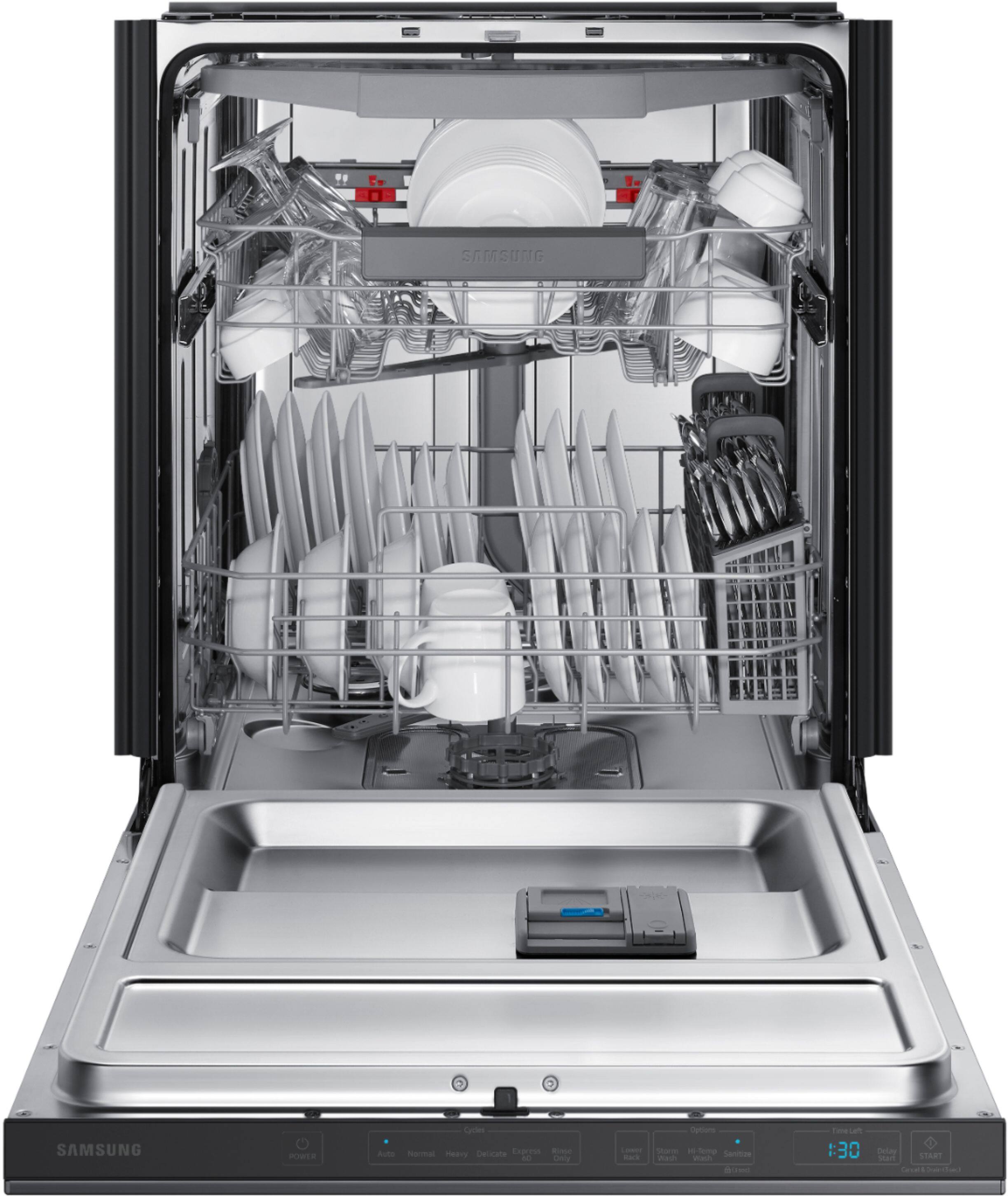 Alt View 11. Samsung - StormWash 24" Top Control Built-In Dishwasher with AutoRelease Dry, 3rd Rack, 42 dBA - Black Stainless Steel.