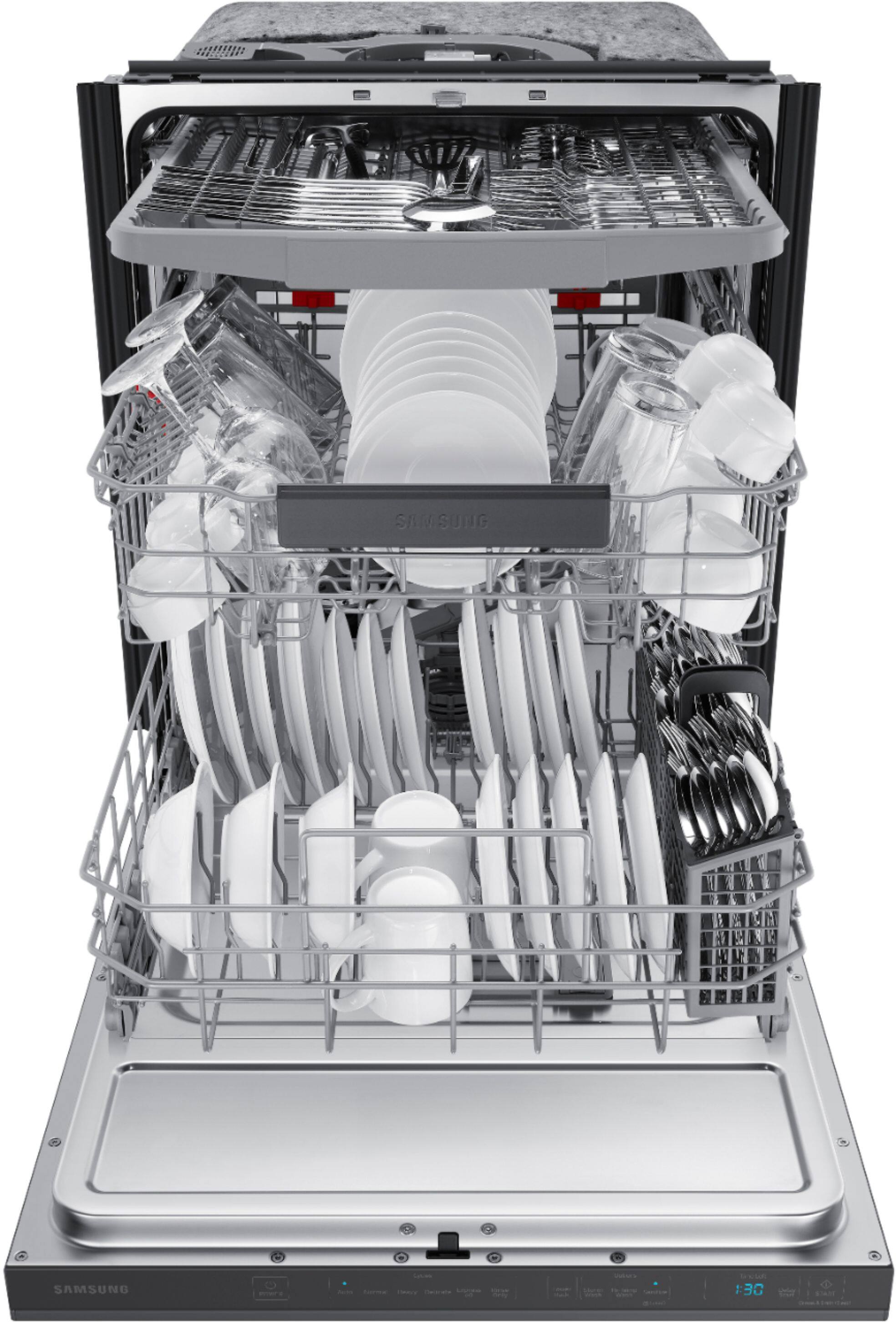 Alt View 12. Samsung - StormWash 24" Top Control Built-In Dishwasher with AutoRelease Dry, 3rd Rack, 42 dBA - Black Stainless Steel.