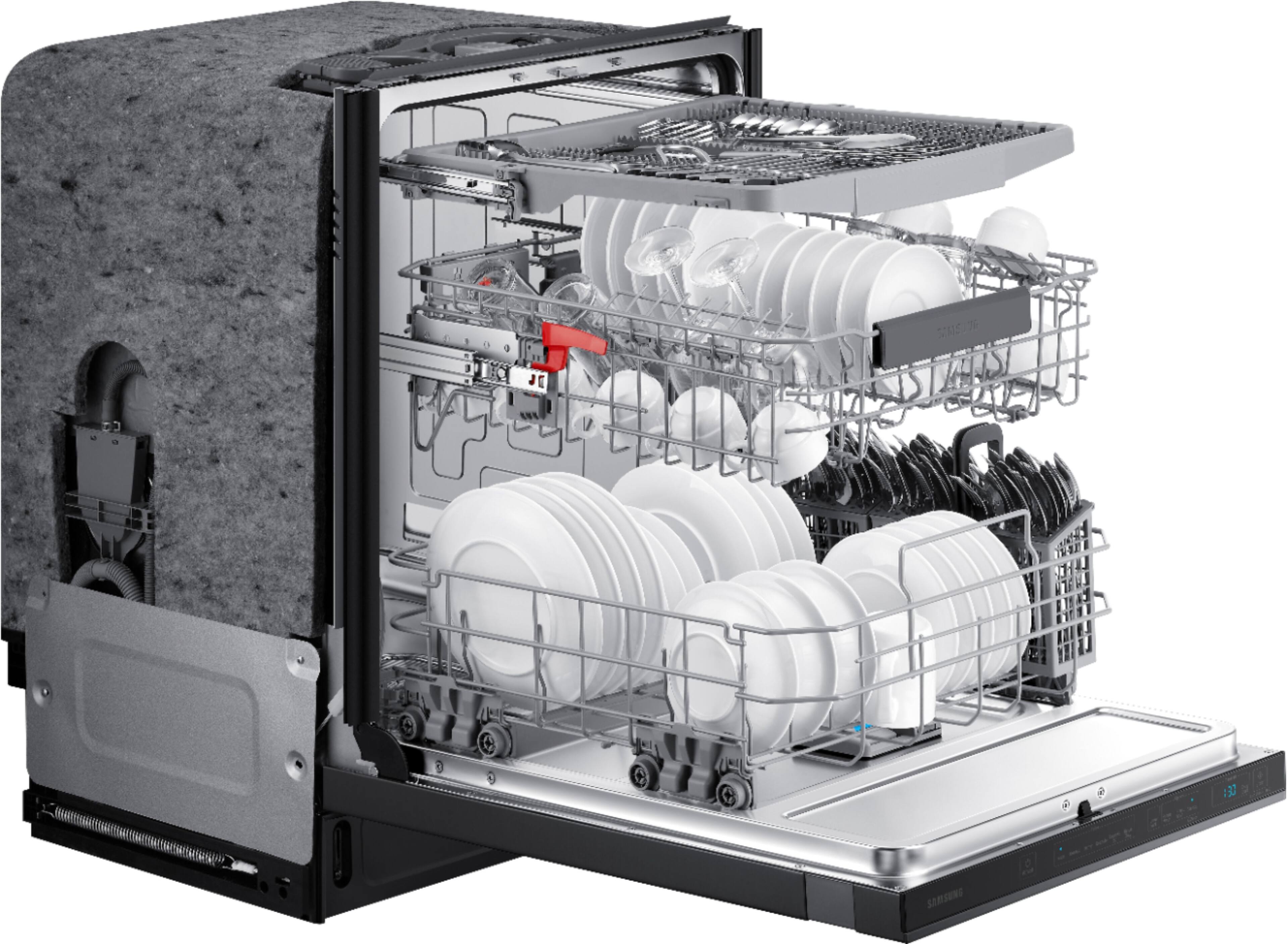 Alt View 14. Samsung - StormWash 24" Top Control Built-In Dishwasher with AutoRelease Dry, 3rd Rack, 42 dBA - Black Stainless Steel.