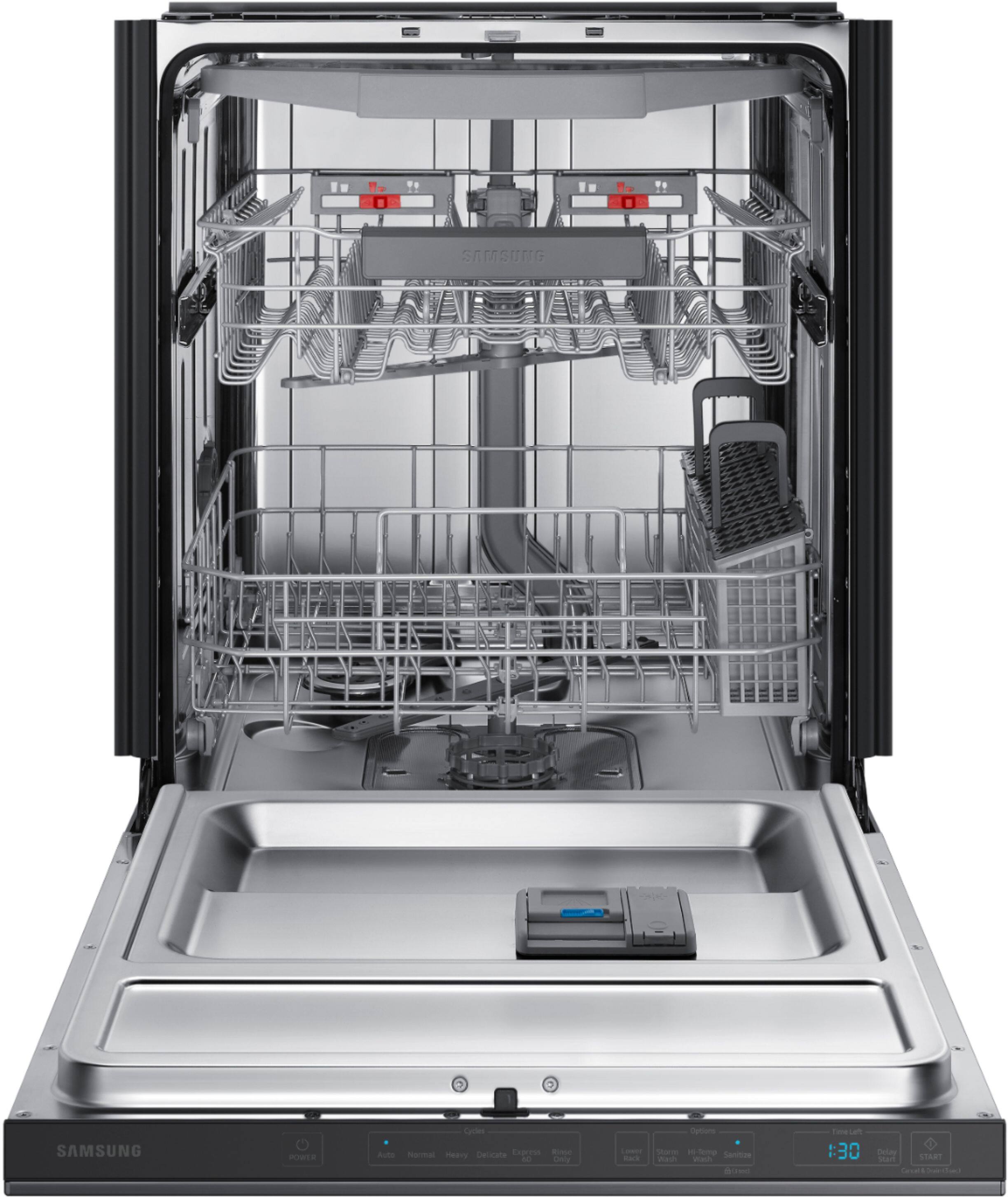 Alt View 15. Samsung - StormWash 24" Top Control Built-In Dishwasher with AutoRelease Dry, 3rd Rack, 42 dBA - Black Stainless Steel.