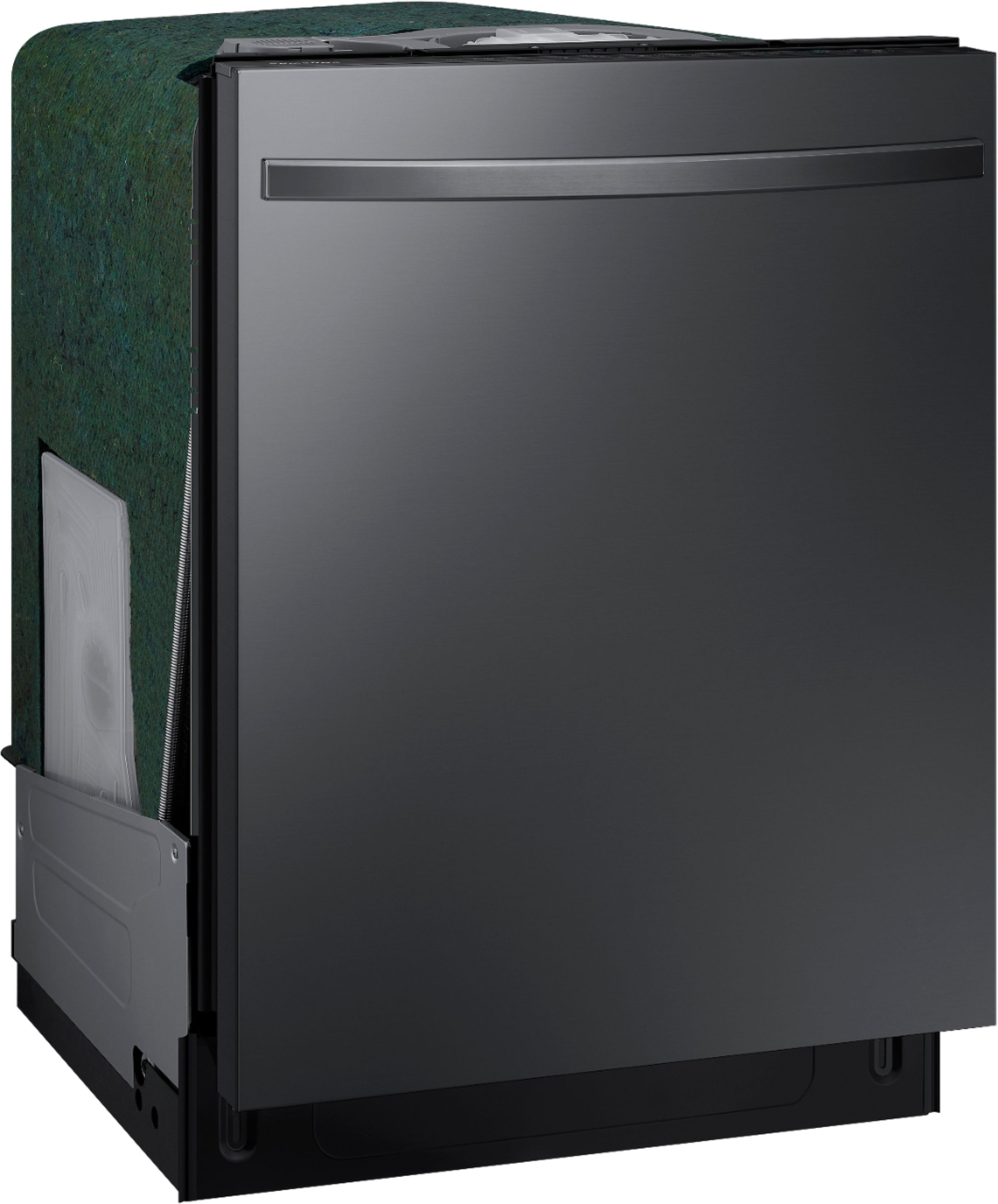 Angle View: Samsung - StormWash 24" Top Control Built-In Dishwasher with AutoRelease Dry, 3rd Rack, 48 dBA - Black Stainless Steel