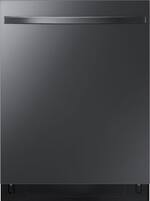 Samsung - StormWash™ 24" Top Control Built-In Dishwasher with AutoRelease Dry, 3rd Rack, 48 dBA - Black stainless steel - Front_Standard
