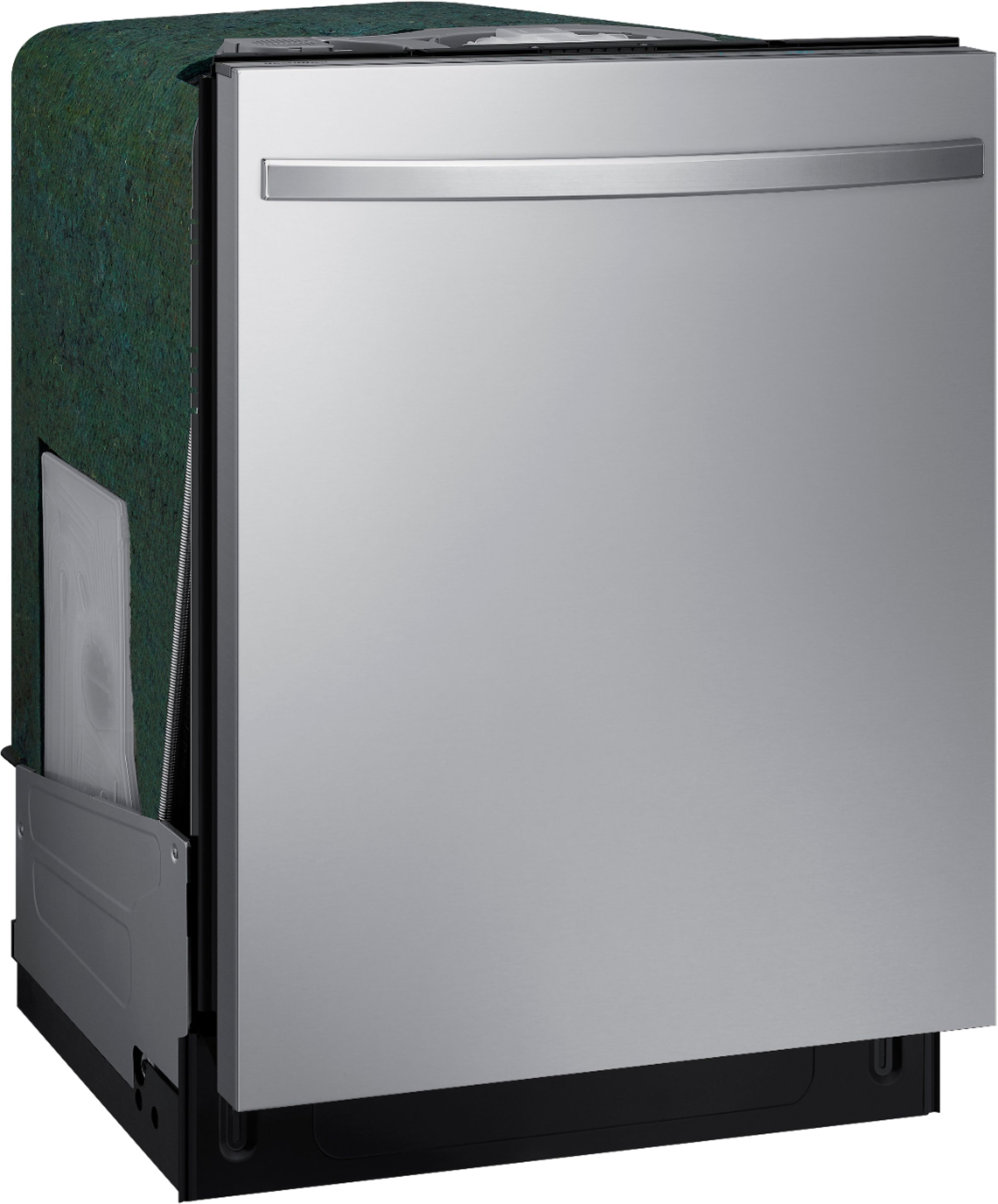 Angle View: SAMSUNG DW80R5061US StormWash(TM) 48 dBA Dishwasher in Stainless Steel