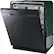 Left. Samsung - StormWash 24" Top Control Built-In Dishwasher with AutoRelease Dry, 3rd Rack, 48 dBA - Black Stainless Steel.