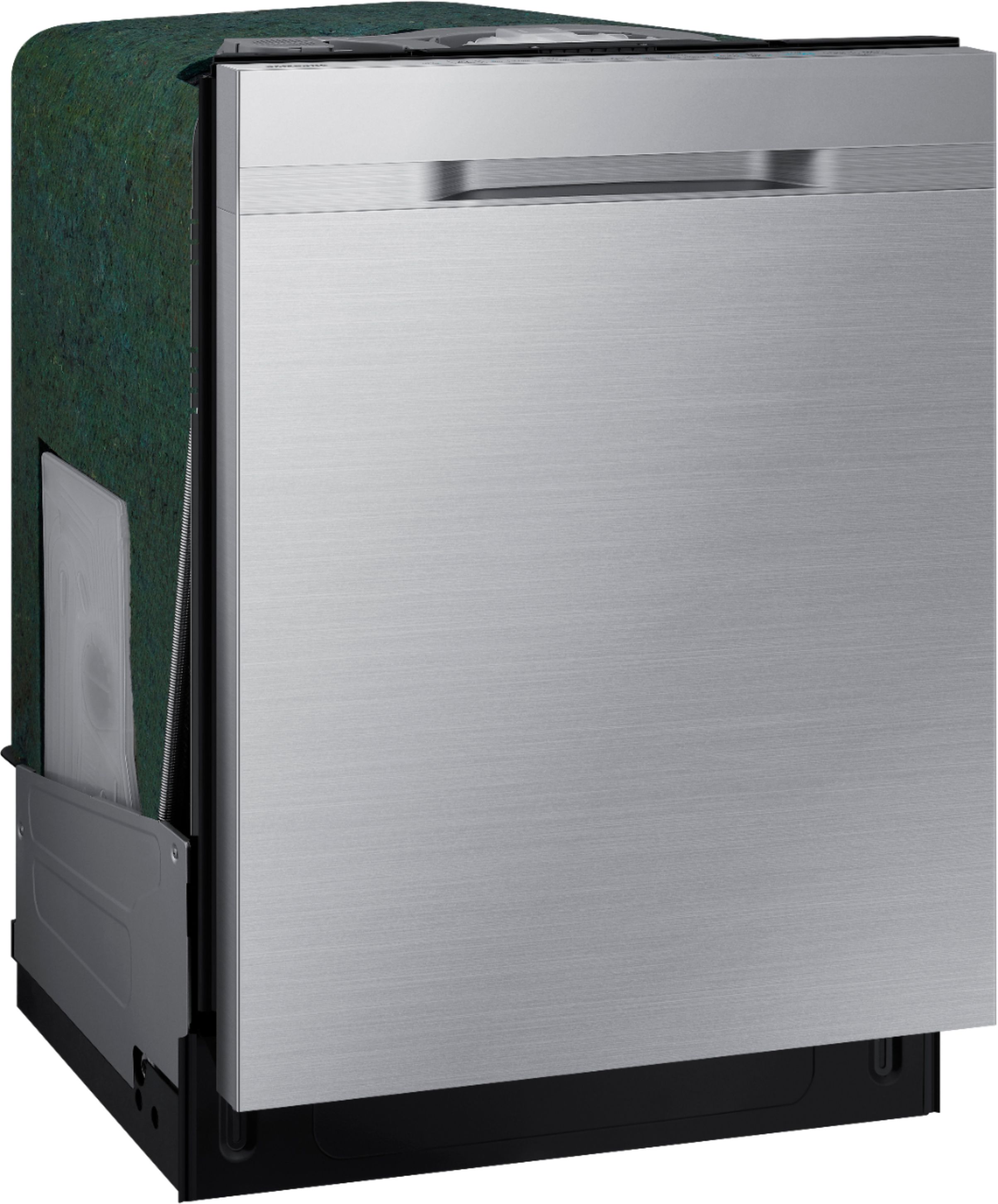 Angle View: GE Profile - Top Control Built-In Dishwasher with Stainless Steel Tub, 42dBA - Black stainless steel