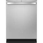 Front Zoom. GE - Top Control Built-In Dishwasher with Stainless Steel Tub, 3rd Rack, 46dba - Stainless Steel.