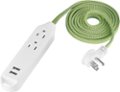 Front Zoom. Insignia™ - 6' 3-Outlet/2-USB Power Strip - Green.