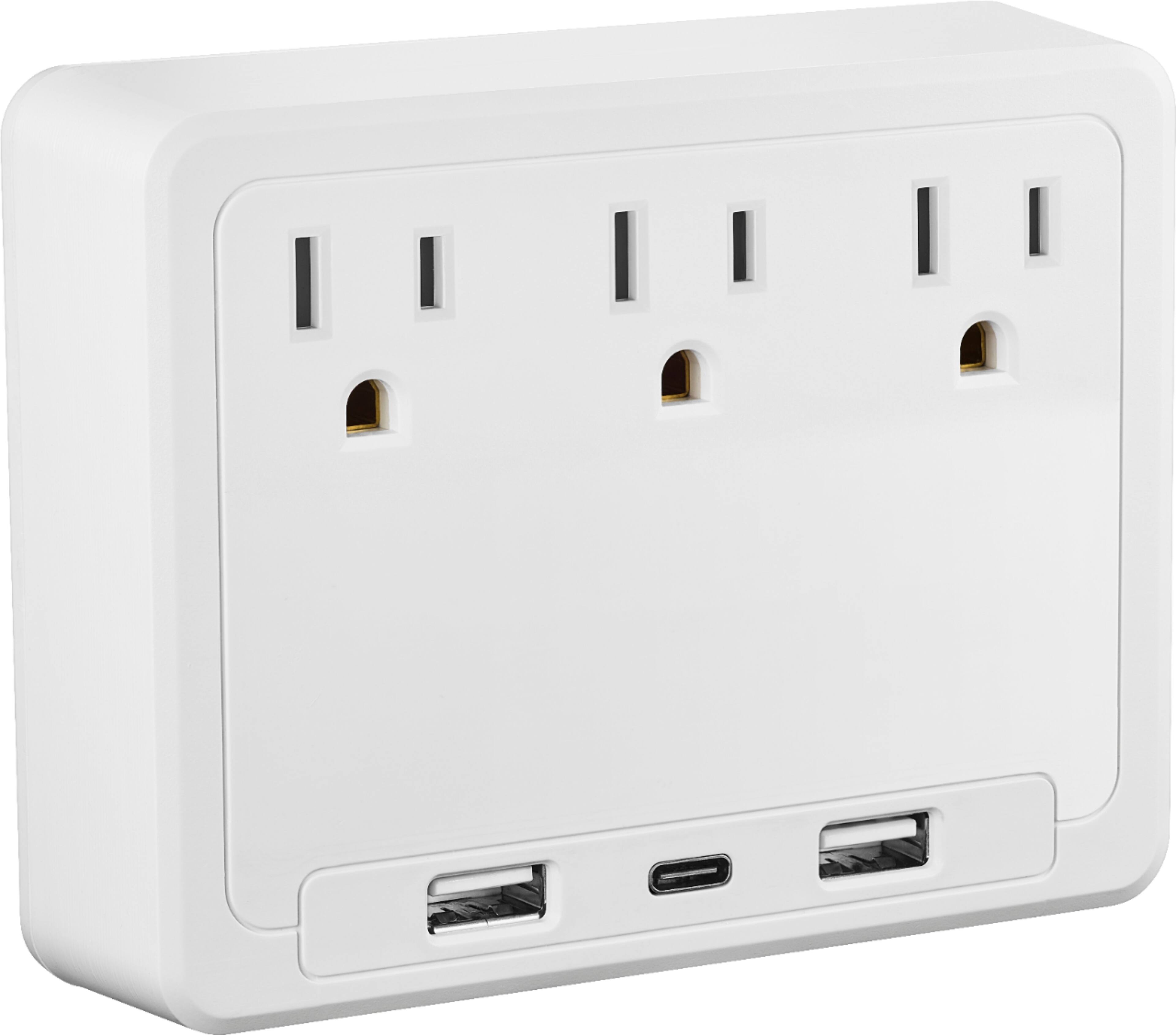 Alt View 11. Insignia™ - 3 Outlet/3 USB 600 Joules Surge Protector - White.