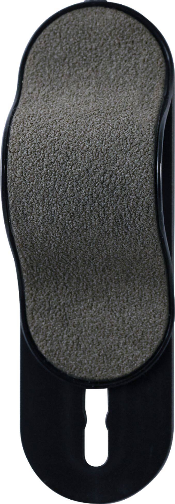 Front. PhoneFin - Suede Finger Grip/Kickstand for Mobile Phones - Gray/Black.