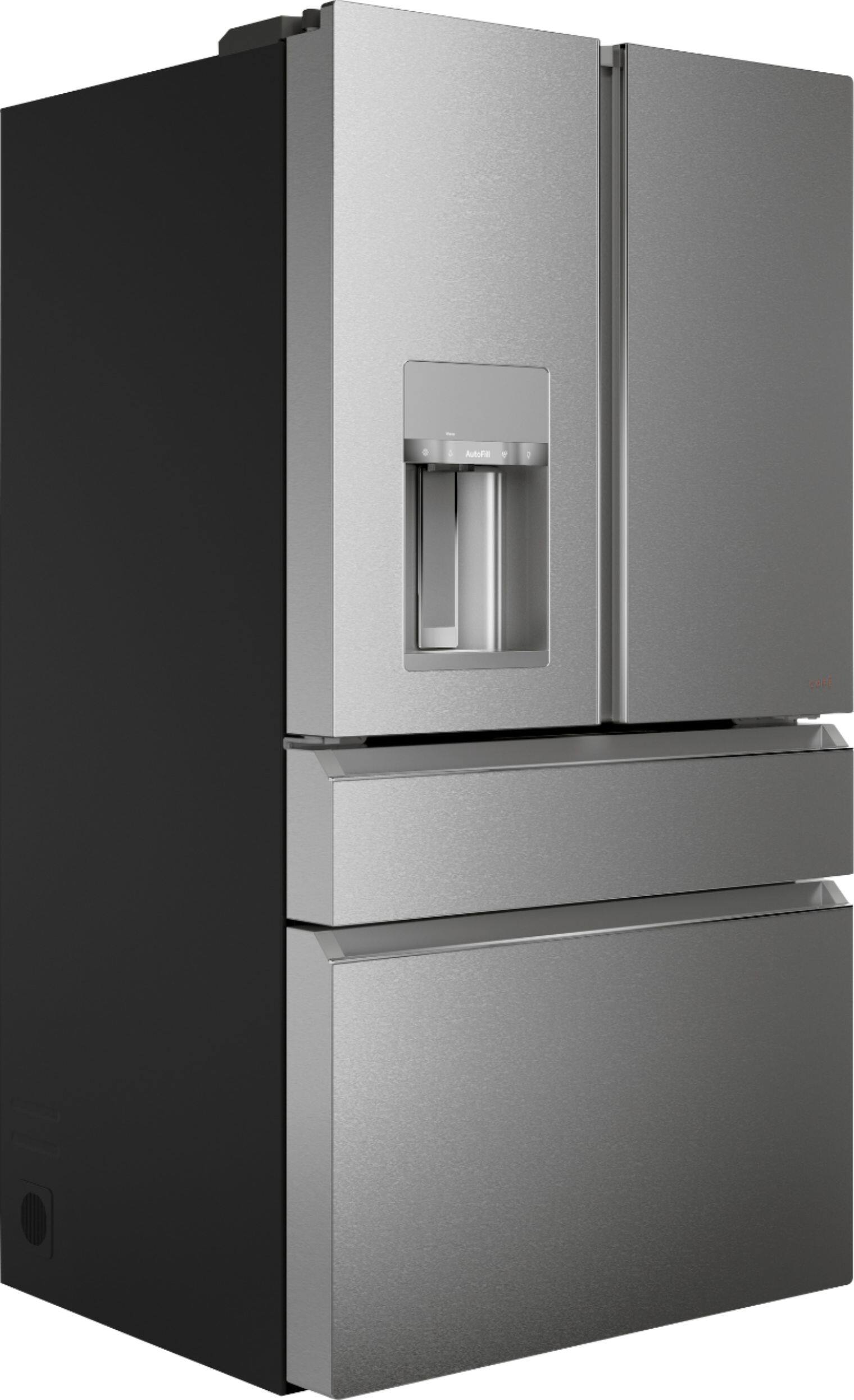 Angle. Café - 27.8 Cu. Ft. 4-Door French Door Smart Refrigerator - Platinum Glass.