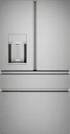 Front. Café - 27.8 Cu. Ft. 4-Door French Door Smart Refrigerator - Platinum Glass.