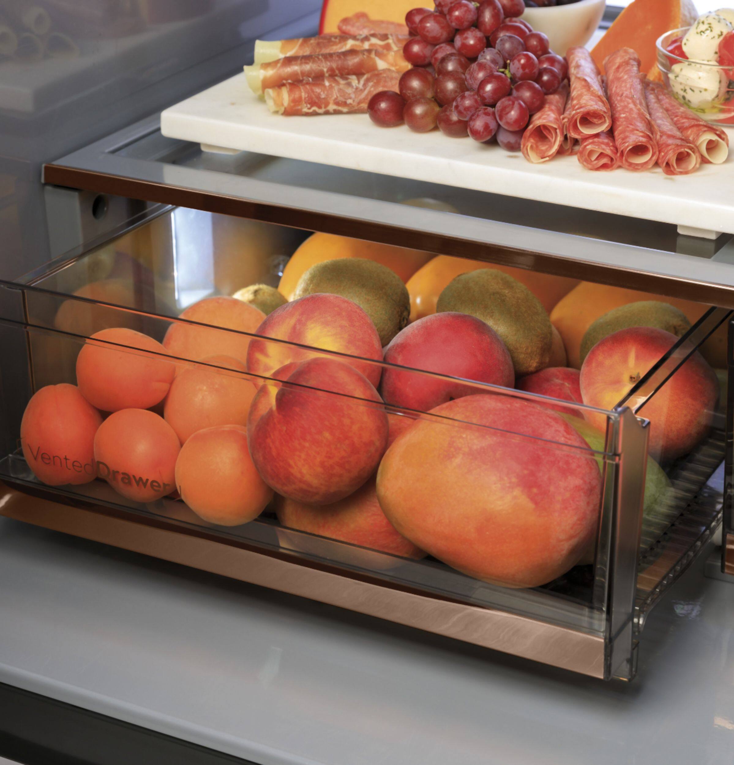 Alt View 14. Café - 27.8 Cu. Ft. 4-Door French Door Smart Refrigerator - Platinum Glass.