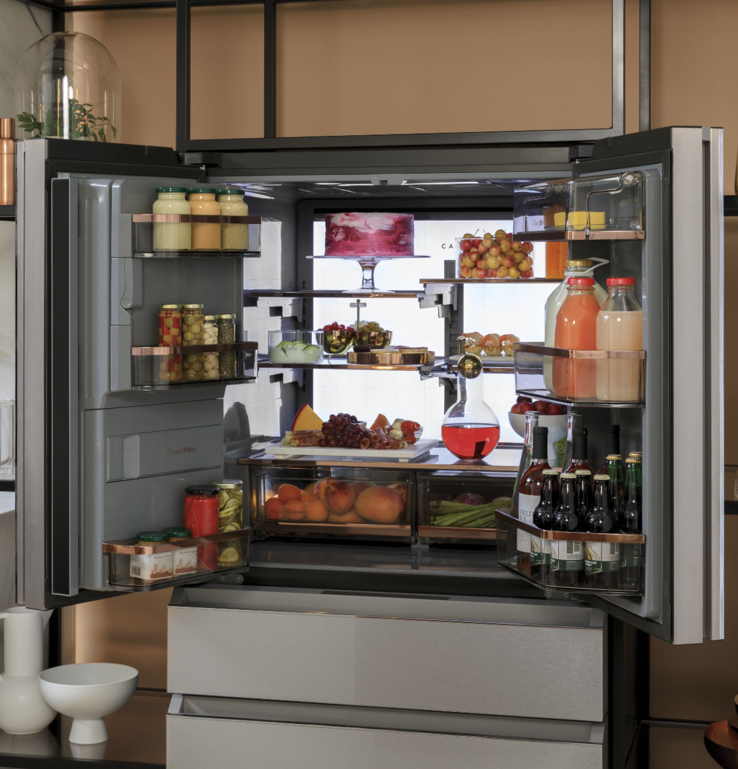 Cafe 36 in. 27.8 cu. ft. Smart 4-Door French Door Refrigerator