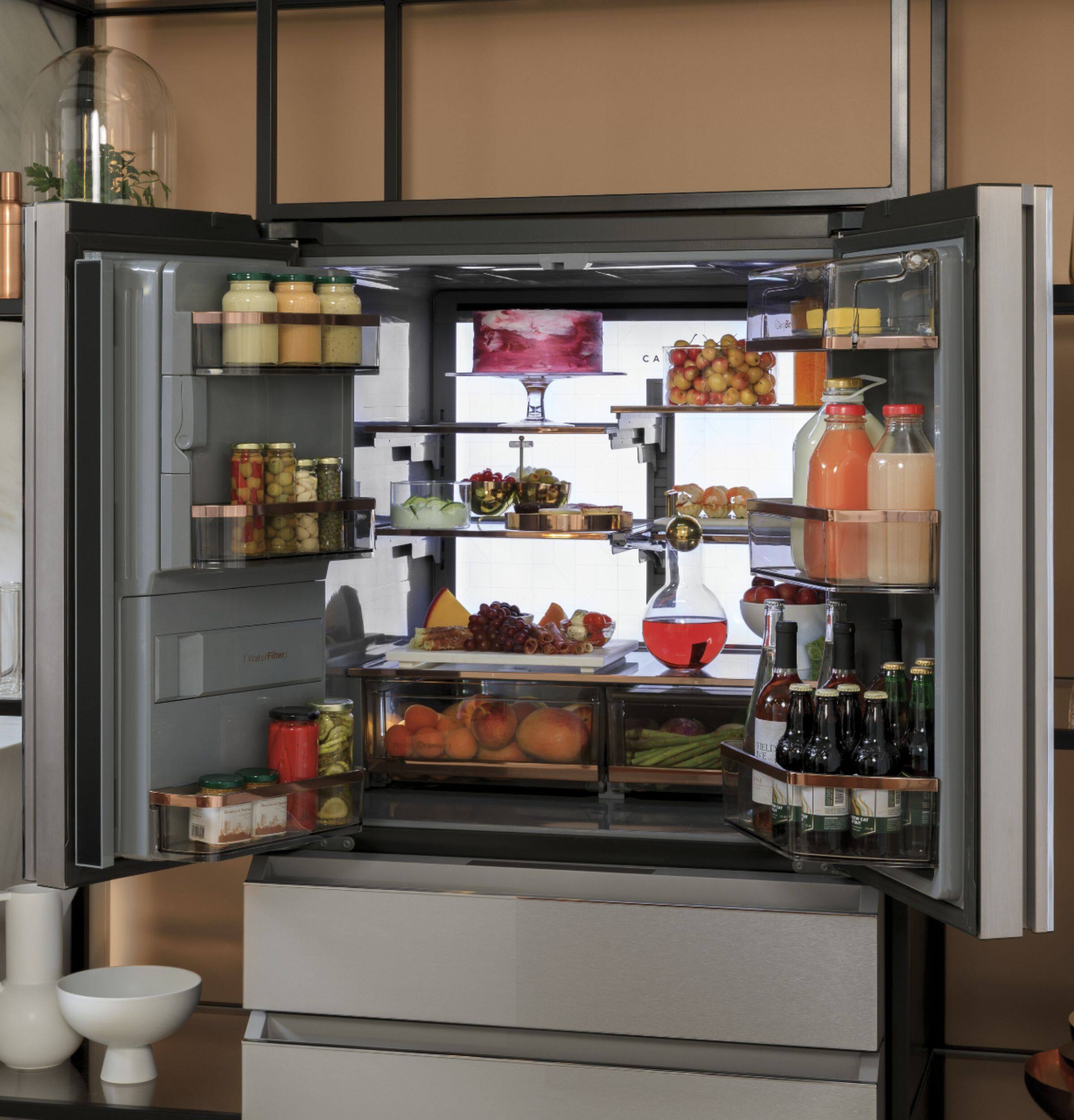 Alt View 15. Café - 27.8 Cu. Ft. 4-Door French Door Smart Refrigerator - Platinum Glass.