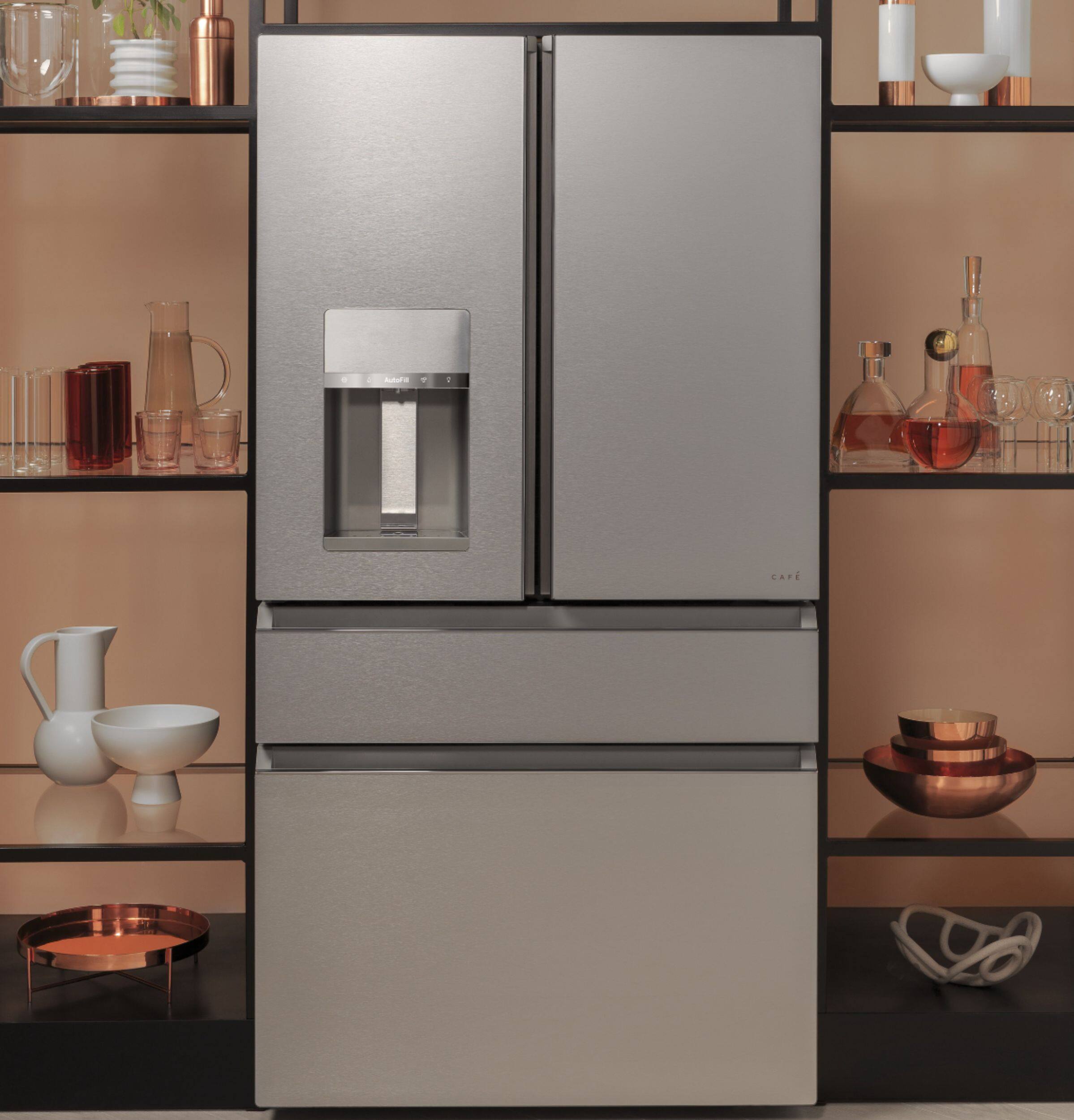 Alt View 19. Café - 27.8 Cu. Ft. 4-Door French Door Smart Refrigerator - Platinum Glass.