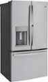 Angle Zoom. GE - 27.7 Cu. Ft. French Door-in-Door Refrigerator with External Water & Ice Dispenser - Fingerprint resistant stainless steel.