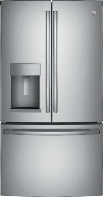 Front Zoom. GE - 27.7 Cu. Ft. French Door-in-Door Refrigerator with External Water & Ice Dispenser - Fingerprint resistant stainless steel.