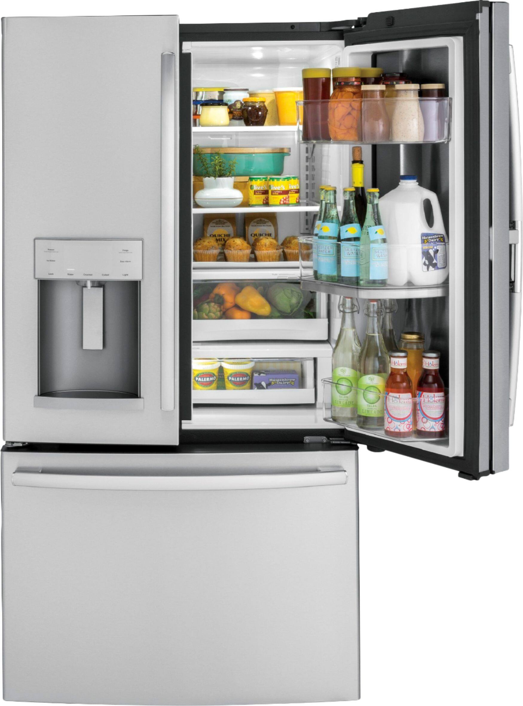 Alt View 11. GE - 27.7 Cu. Ft. French Door-in-Door Refrigerator with External Water & Ice Dispenser - Stainless Steel.