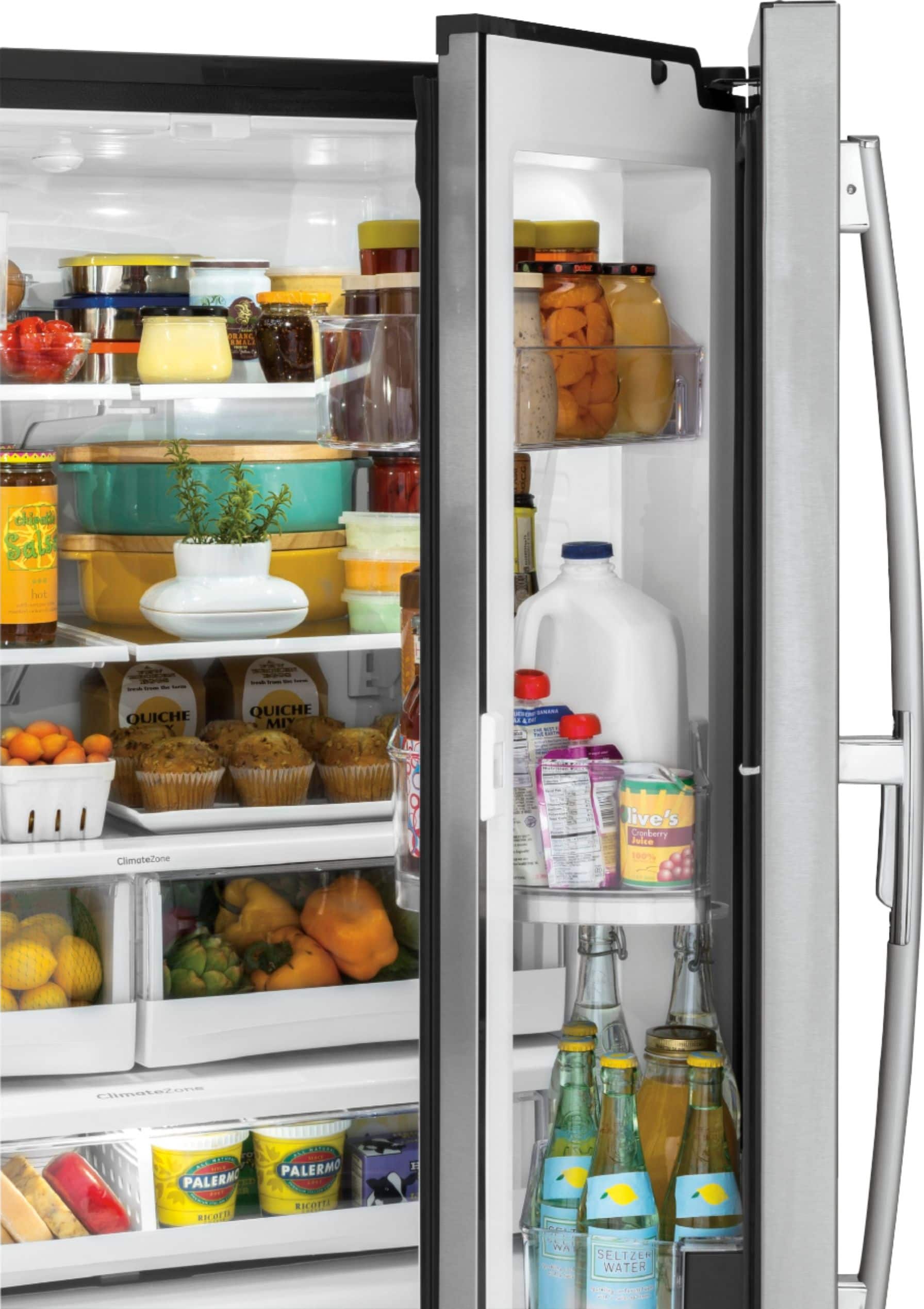 Alt View 19. GE - 27.7 Cu. Ft. French Door-in-Door Refrigerator with External Water & Ice Dispenser - Stainless Steel.