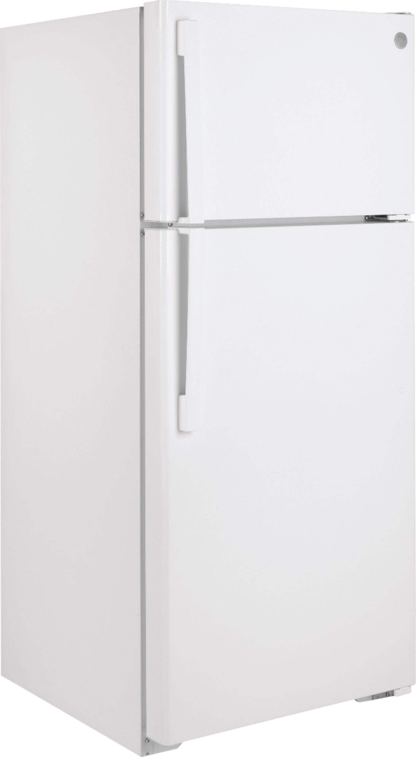 Angle. GE - 16.6 Cu. Ft. Top-Freezer Refrigerator - White.
