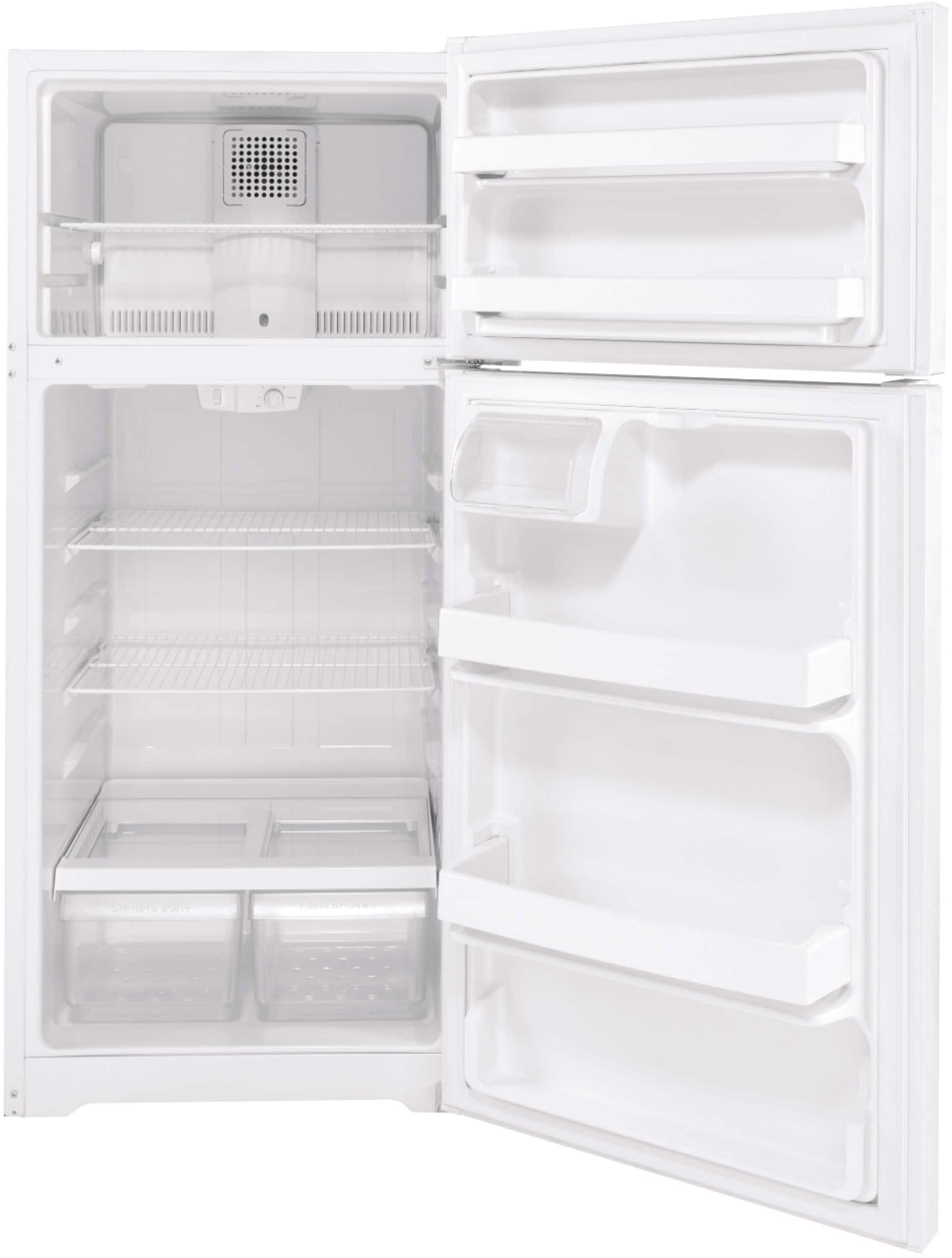 Alt View 1. GE - 16.6 Cu. Ft. Top-Freezer Refrigerator - White.